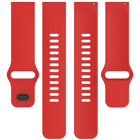 Pasek silikonowy do smartwatcha, Bizon Strap Watch Silicone Pro H, Quick Release 22 mm, czerwony