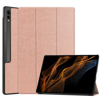 Etui Bizon Case Tab Croc do Galaxy Tab S10 Ultra / S9 Ultra, różowozłote