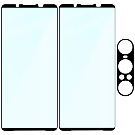 2x Szkło + szybka na aparat Bizon Edge Pack do Sony Xperia 1 VII