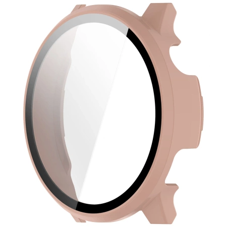 Etui ze szkłem do zegarka Bizon Case Watch Adamo do Garmin Venu 4 45 mm, różowe