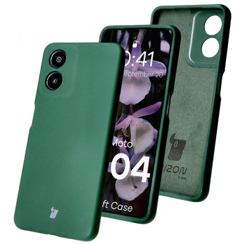 Silikonowe etui Bizon Soft Case do Motorola Moto G04, ciemnozielone