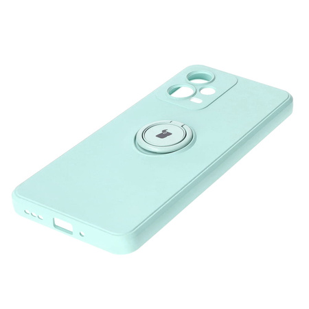 Etui Bizon Case Silicone Ring Sq do Xiaomi Redmi Note 12 5G/Poco X5, turkusowe