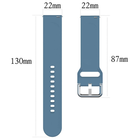 Pasek silikonowy do smartwatcha, Bizon Strap Watch Silicone Pro N, Quick Release 22 mm, ciemnoniebieski