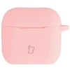 Silikonowe etui z karabińczykiem Bizon Case Headphone Silicone do AirPods 4, jasnoróżowe