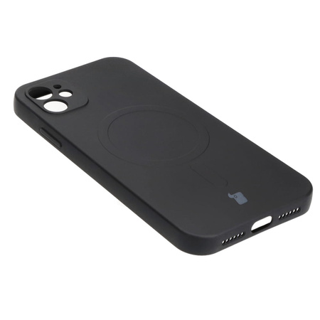 Etui silikonowe z pierścieniem magnetycznym Bizon Case Silicone Magnetic do iPhone 11, czarne