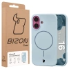 Silikonowe etui z pierścieniem magnetycznym Bizon Soft Case Magnetic do iPhone 16, błękitne