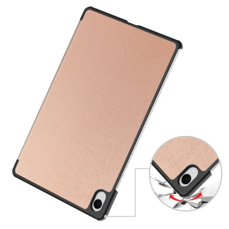 Etui z klapką Bizon Case Tab Croc do Galaxy Tab S11 Ultra, różowozłote