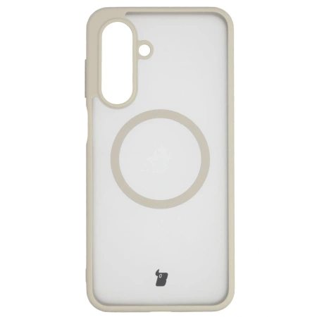 Etui z pierścieniem magnetycznym Bizon Case MatteO do Galaxy A17 5G, przydymione-beżowe