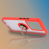 Etui z uchwytem na palec Bizon Case Hybrid Ring do Xiaomi 14T, przydymione z czerwoną ramką