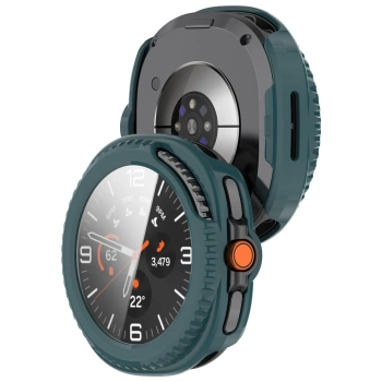 Etui ze szkłem do zegarka Bizon Case+Glass Watch do Samsung Galaxy Watch 8 Classic 46 mm, zielone