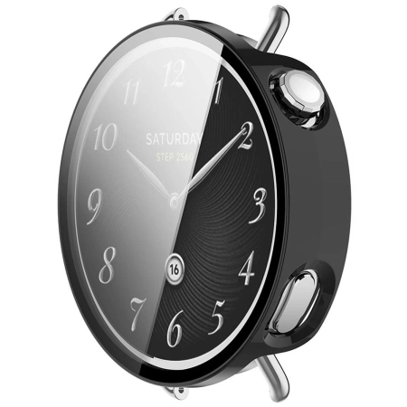 Etui ze szkłem do zegarka Bizon Case+Glass Watch do Xiaomi Watch S4 41 mm, czarne