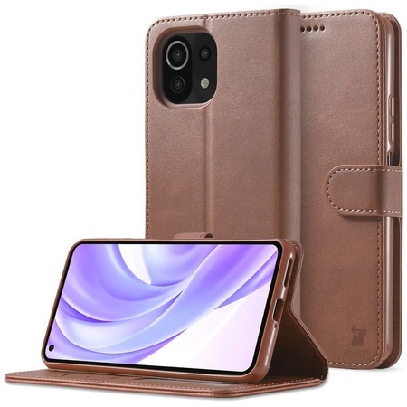 Etui Bizon Case Wallet do Xiaomi Mi 11, brązowe