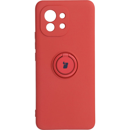 Etui Bizon Case Silicone Ring do Xiaomi Mi 11, ciemny róż