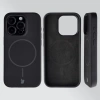 Silikonowe etui z pierścieniem magnetycznym Bizon Soft Case Magnetic do iPhone 15 Pro, czarne