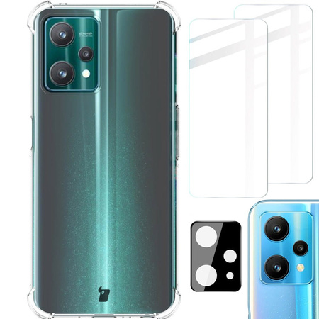 Etui + 2x szkło + obiektyw Bizon Case Clear Pack do Realme 9 5G, przezroczyste