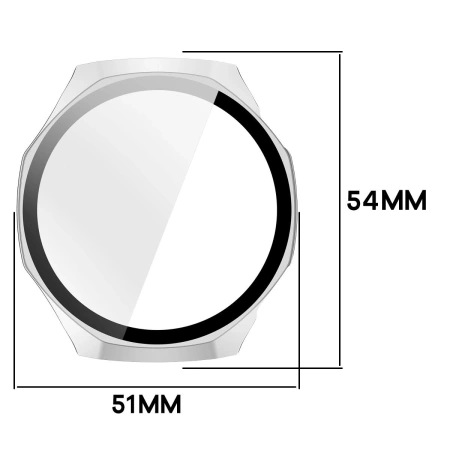 Etui ze szkłem do zegarka Bizon Case+Glass Watch do Huawei Watch GT6 Pro 46 mm, matowe srebrne