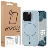 Silikonowe etui z pierścieniem magnetycznym Bizon Soft Case Magnetic do iPhone 16 Pro, błękitne
