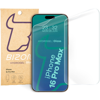 Folia hydrożelowa na ekran Bizon Glass Hydrogel Front do iPhone 16 Pro Max, 2 sztuki