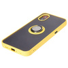 Etui z uchwytem na palec Bizon Case Hybrid Ring do Galaxy Xcover7, przydymione z żółtą ramką