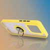 Etui z uchwytem na palec Bizon Case Hybrid Ring do Xiaomi 15, przydymione z żółtą ramką