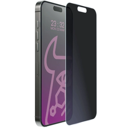 Prywatyzujące szkło hybrydowe Bizon Glass Mule Shadow do iPhone 17 Pro Max, matowe