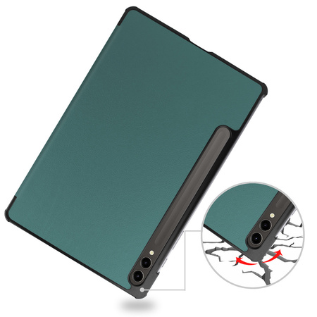 Etui Bizon Case Tab Croc do Galaxy Tab S10 Plus / S9 Plus, ciemnozielone