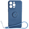 Etui Bizon Case Silicone Ring Sq do iPhone 15 Pro Max, granatowe