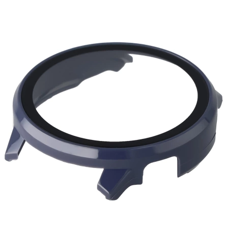 Etui ze szkłem do zegarka Bizon Case+Glass Watch do Garmin Venu 4 45 mm, ciemnoniebieskie