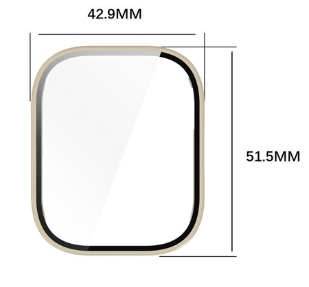 Etui ze szkłem do zegarka Bizon Case+Glass Watch do Xiaomi Redmi Watch 5 Active, beżowe