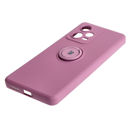 Etui Bizon Case Silicone Ring Sq do Xiaomi Redmi Note 12 Pro Plus 5G, ciemnofioletowe