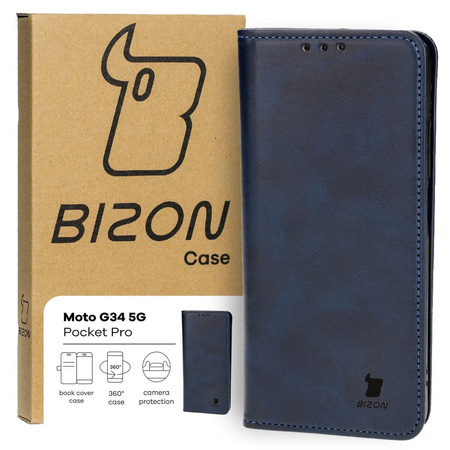 Etui z klapką Bizon Case Pocket Pro do Motorola Moto G34 5G, granatowe