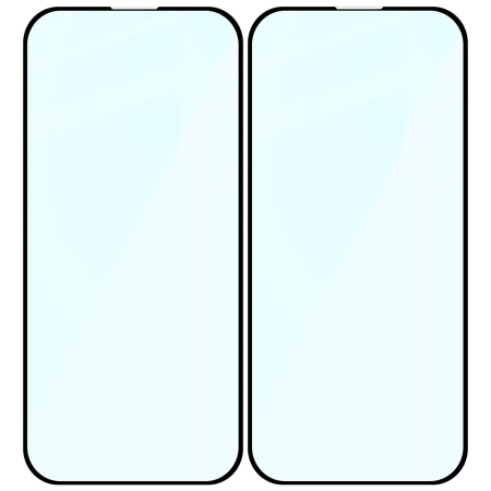 Szkło hartowane Bizon Glass Edge Duo do iPhone 15 Plus / 16 Plus, czarna ramka, 2 sztuki