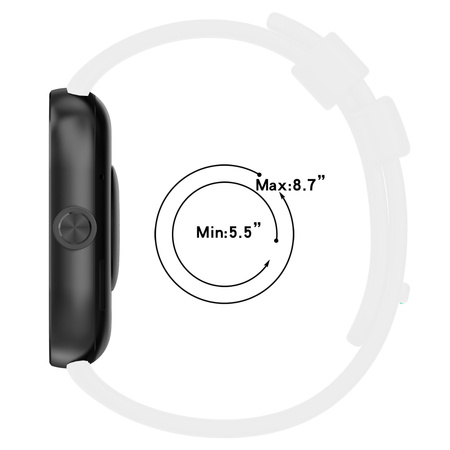 Pasek Bizon Strap Watch Silicone B do Xiaomi Redmi Watch 5/4 / Smart Band 9/8 Pro, biały
