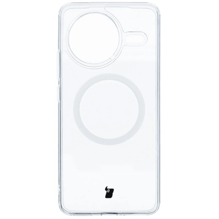 Etui z pierścieniem magnetycznym Bizon Case CrystalO do Xiaomi POCO F7 Pro, przezroczyste
