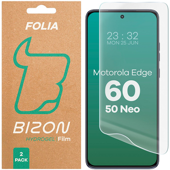 Folia hydrożelowa na ekran Bizon Glass Hydrogel Front Duo do Motorola Edge 50 Neo/60 Neo, 2 sztuki