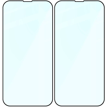 Szkło hartowane Bizon Glass Edge Duo do iPhone 14 Plus / 13 Pro Max, czarna ramka, 2 sztuki
