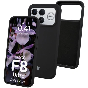 Silikonowe etui Bizon Soft Case do Xiaomi POCO F8 Ultra, czarne