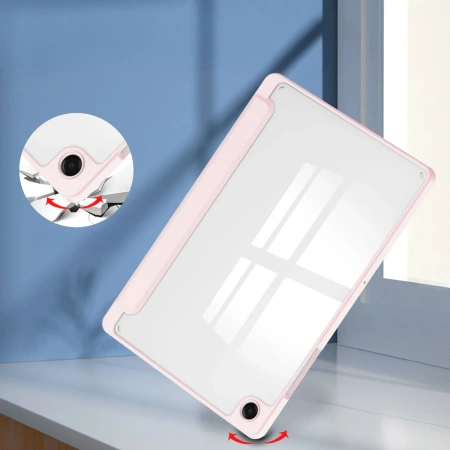 Etui z klapką Bizon Case Tab Clear Matt do Galaxy Tab A11 Plus / A9 Plus, różowe