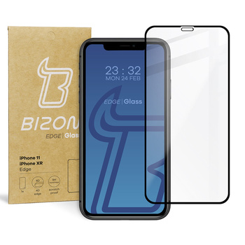 Szkło hartowane Bizon Glass Edge do iPhone 11 / XR, czarne