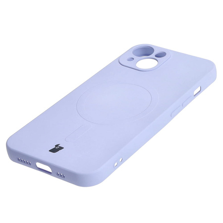 Etui silikonowe z pierścieniem magnetycznym Bizon Case Silicone Magnetic do iPhone 13, jasnofioletowe