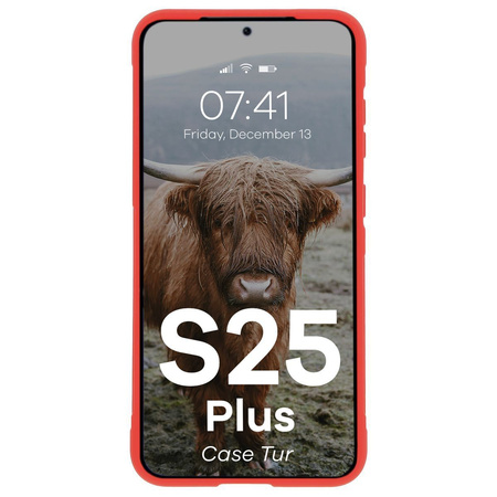 Pancerne etui Bizon Case Tur do Galaxy S25 Plus, czerwone