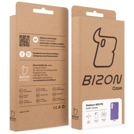Silikonowe etui Bizon Soft Case do Galaxy S25 FE, fioletowe