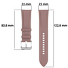 Pasek skórzany do smartwatcha, Bizon Strap Watch Casual, Quick Release 22 mm, pudrowy róż