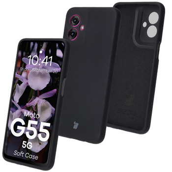 Silikonowe etui Bizon Soft Case do Motorola Moto G55 5G, czarne