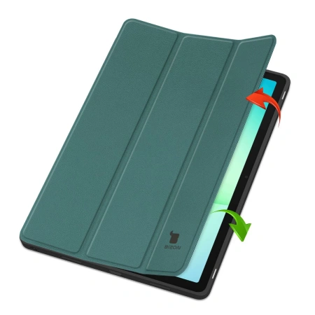 Etui z klapką Bizon Case Tab Lizard do Galaxy Tab A11 Plus / A9 Plus, ciemnozielone