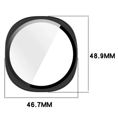 Etui ze szkłem do zegarka Bizon Case+Glass Watch do Samsung Galaxy Watch 8 44 mm, matowe czarne