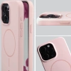 Silikonowe etui z pierścieniem magnetycznym Bizon Soft Case Magnetic do iPhone 15 Pro Max, jasnoróżowe