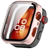 Etui ze szkłem do zegarka Bizon Case+Glass Watch do Huawei Watch Fit 4 Pro, satynowo różowe