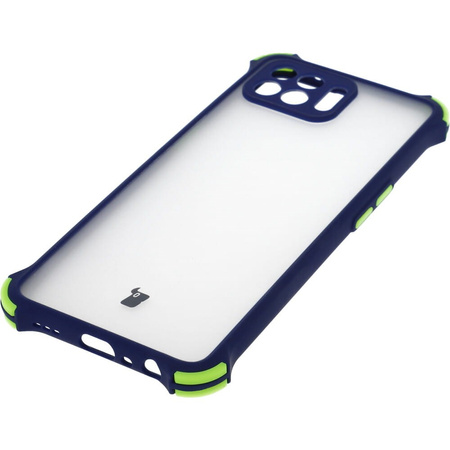 Etui Bizon Case AntiShock Hybrid do Oppo A93, F17 Pro, Reno 4 Lite, Reno 4F, granatowe