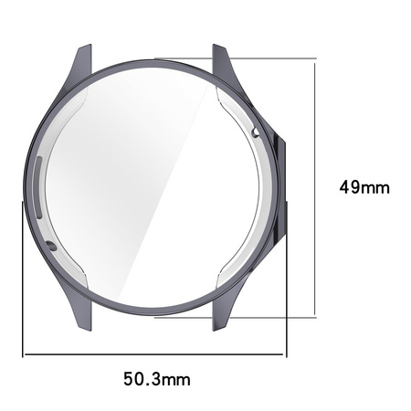 Etui z osłoną ekranu Bizon Case Watch Felipe do OnePlus Watch 3 / Oppo Watch X2, szare